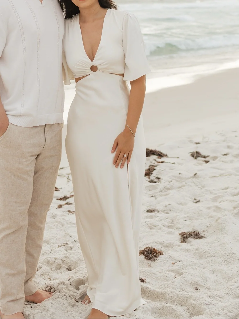 Abercrombie & Fitch White Silk Dress